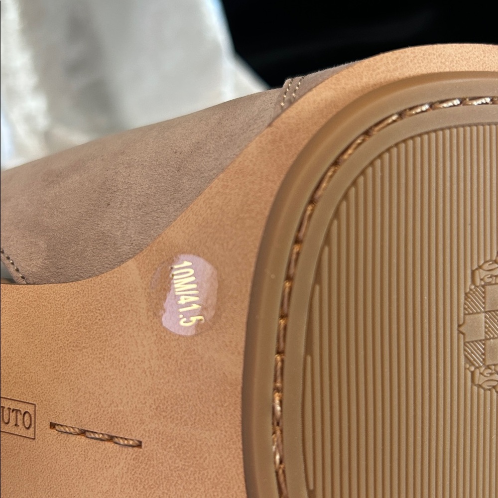 Vince Camuto Taupe Suede Open-Toe Stacked Heel Booties - Picture 10 of 11